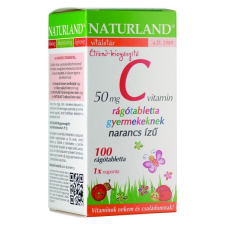 Naturland Naturland C-vitamin 50 mg narancs ízű rágótabletta gyermekeknek (100 db) vitamin és táplálékkiegészítő