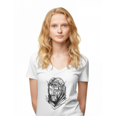  Názáreti Jézus - Női V-Nyakú Póló