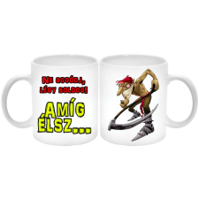  Ne aggódj, légy boldog...amíg élsz...bögre kaszás zombi illusztrációval (átfeliratozható) bögrék, csészék