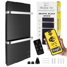  NEAPOL 1200W WiFi-s fekete konvektor fűtőberendezés fűtőtest, radiátor