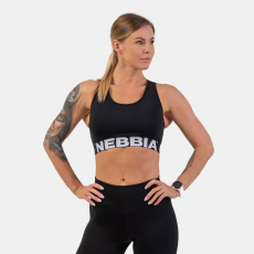 NEBBIA Medium Impact Cross Back Black sportmelltartó - NEBBIA