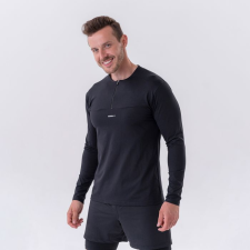 NEBBIA Men‘s T-shirt Long-Sleeve Layer Up Black férfi edzőruha