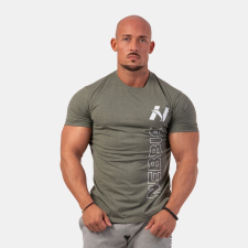 NEBBIA Men‘s T-shirt Vertical Logo Khaki férfi edzőruha