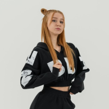 NEBBIA Muscle Mommy Cropped kapucnis pulóver Black női pulóver, kardigán
