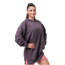 NEBBIA Női, hosszú, kapucnis melegítőfelső Nebbia Everyday Hero 580 Marron XS