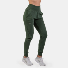 NEBBIA Sweatpants High Waist Loose Fit Dark Green - NEBBIA
