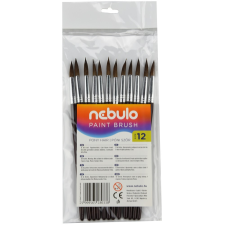 Nebulo Ecset 12-es festett nyéllel 12 db/csomag, Nebulo ecset, festék