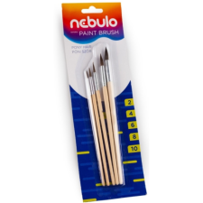 Nebulo Ecset natúrfa nyéllel 5db-os szett (2-4-6-8-10) ecset, festék