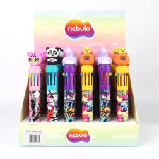 Nebulo Golyóstoll 10színű, funny animals, 30 db/display Nebulo toll