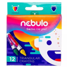 Nebulo : Háromszög alakú színes zsírkréta, 9 cm - 12 db-os kréta