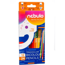 Nebulo kétvégű háromszög alakú 12/24 színes ceruza készlet szc-tr-12/24 színes ceruza
