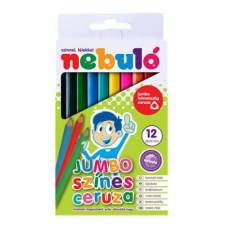Nebulo Színes ceruza készlet, háromszögletű, jumbo, NEBULO, 12 különböző szín színes ceruza