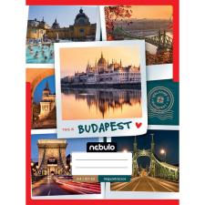 Nebulo : Tűzött kockás Budapest mintás füzet 87-32 A/4 füzet