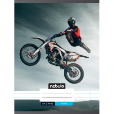 Nebulo : Tűzött vonalas motocross mintás füzet 81-32 A/4 füzet