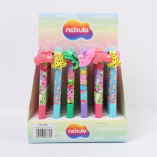 Nebulo Zselés toll radírozható, Neon Vicces Állatok, 36 db/display Nebulo toll