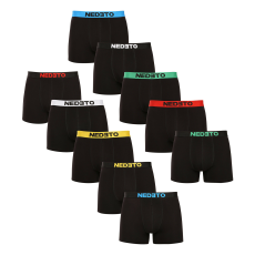 Nedeto 10PACK férfi boxeralsók Nedeto fekete (10NBC1) XL