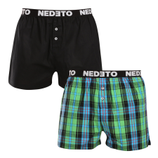 Nedeto 2PACK férfi bő szárú boxeralsók Nedeto többszínű (2NTC004) L férfi alsó