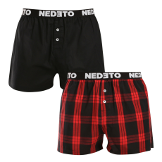 Nedeto 2PACK férfi bő szárú boxeralsók Nedeto többszínű (2NTC005) 3XL