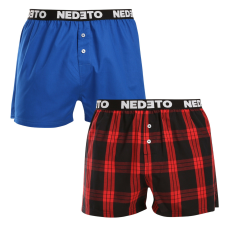 Nedeto 2PACK férfi bő szárú boxeralsók Nedeto többszínű (2NTC010) 3XL