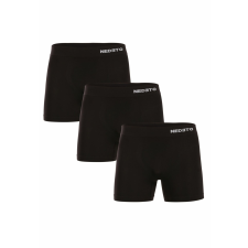 Nedeto 3PACK Férfi boxeralsó Nedeto varrás nélküli bambusz fekete (3NDTB001S) M férfi alsó