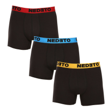 Nedeto 3PACK férfi boxeralsók Nedeto fekete (3NBC1) XL férfi alsó