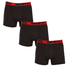 Nedeto 3PACK férfi boxeralsók Nedeto fekete (3NBC4) 3XL