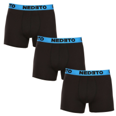 Nedeto 3PACK férfi boxeralsók Nedeto fekete (3NBC5) 3XL