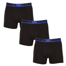 Nedeto 3PACK férfi boxeralsók Nedeto fekete (3NBC6) XL