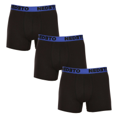 Nedeto 3PACK férfi boxeralsók Nedeto fekete (3NBC6) XXL
