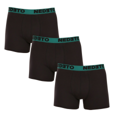 Nedeto 3PACK férfi boxeralsók Nedeto fekete (3NBC8) L