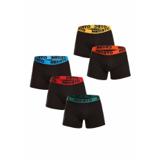 Nedeto 5PACK Férfi boxeralsó Nedeto fekete (5NB002b) M
