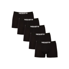 Nedeto 5PACK Férfi boxeralsó Nedeto fekete (5NDTB001-brand) 4XL férfi alsó