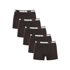 Nedeto 5PACK Férfi boxeralsó Nedeto Rebel black (5NBR001) 3XL
