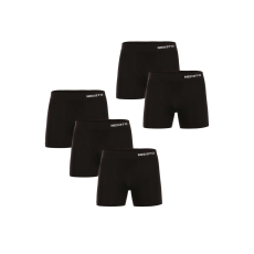 Nedeto 5PACK Férfi boxeralsó Nedeto varrás nélküli bambusz fekete (5NDTB001S) L