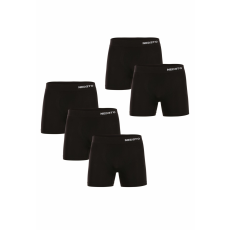 Nedeto 5PACK Férfi boxeralsó Nedeto varrás nélküli bambusz fekete (5NDTB001S) XL