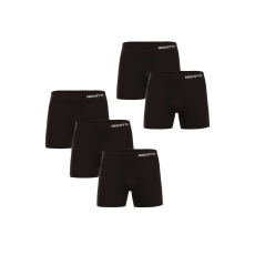 Nedeto 5PACK Férfi boxeralsó Nedeto varrás nélküli bambusz fekete (5NDTB001S) XXL