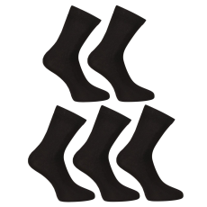 Nedeto 5PACK zokni Nedeto bokazokni bambusz fekete (5PBK01) XL