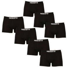 Nedeto 7PACK Férfi boxeralsó Nedeto fekete (7NB001-brand) 5XL