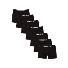 Nedeto 7PACK Férfi boxeralsó Nedeto fekete (7NDTB001-brand) 5XL férfi alsó