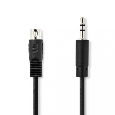 Nedis 3.5 mm dugasz, PVC, nikkelezett, DIN audio kábel, DIN 5 Tűs Dugasz, 1m, fekete (CAGP20100BK10) kábel és adapter