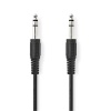 Nedis 6.35 mm apa - 6.35 mm apa audió kábel 2m - Fekete