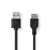 Nedis aktív USB 2.0 hosszabbítókábel 0,2m fekete (CCGP60010BK02) (CCGP60010BK02)
