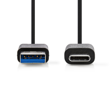 Nedis CCGB61600BK10 USB-C apa - USB-A apa Adat- és töltőkábel 1m - Fekete kábel és adapter