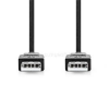 Nedis CCGL60000BK10 USB A apa - USB-A apa kábel, USB2.0, hossz: 1m (CCGL60000BK10)