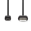 Nedis CCGL60500BK05 USB 2.0 USB-A dugó - USB Micro-B dugó 10 W 480 Mbps, 0,5m (CCGL60500BK05)