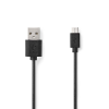 Nedis CCGL60501BK10 USB-A apa - Micro USB apa 2.0 Adat és töltőkábel - Fekete (1m) (CCGL60501BK10)