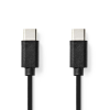 Nedis CCGL60700BK10 USB-C apa - USB-C apa 2.0 Adat és töltő kábel - Fekete (1m)