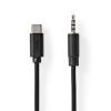 Nedis CCGL65950BK10 USB-C USB dugó | 3,5 mm jack dugó | 1,00 m (CCGL65950BK10)