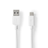 Nedis CCGW61600WT20 USB Type-A apa - USB Type-C apa 3.2 Adat és töltő kábel - Fehér (2m)