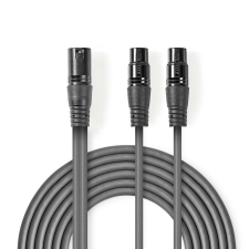 Nedis COTH15025GY15 XLR apa - 2x XLR anya kábel 1.5m - Fekete kábel és adapter